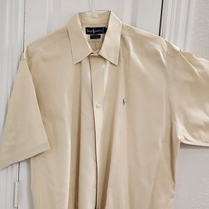 Men's Ralph Lauren cream short sleeve button down shirt XL